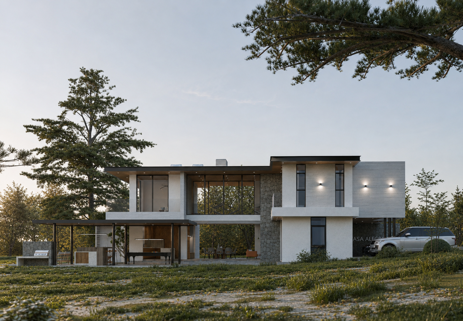 DANAG project exterior at dusk