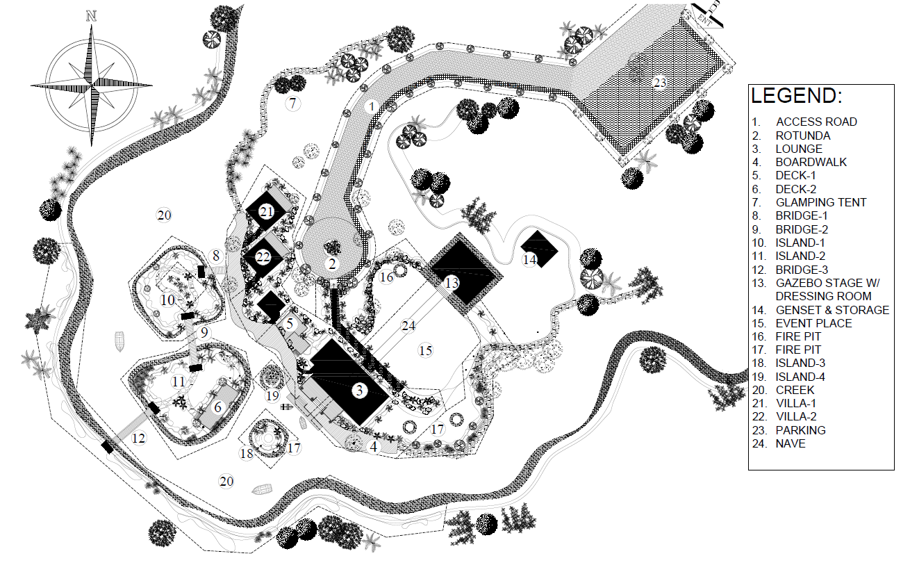 Fiesta Shack landscaping — interior view